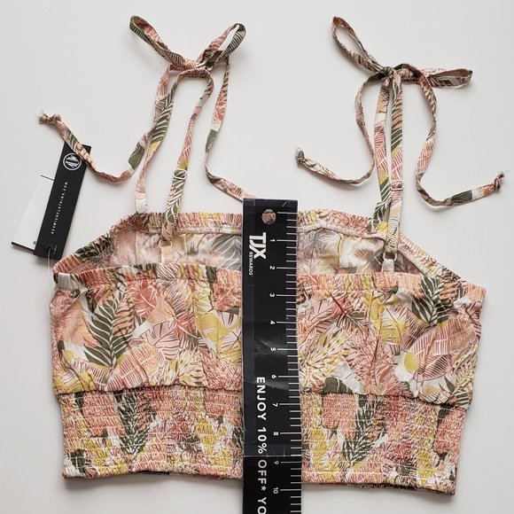 AS U WISH Tie Shoulder Cropped Smocked Tank Top - Picture 4 of 4